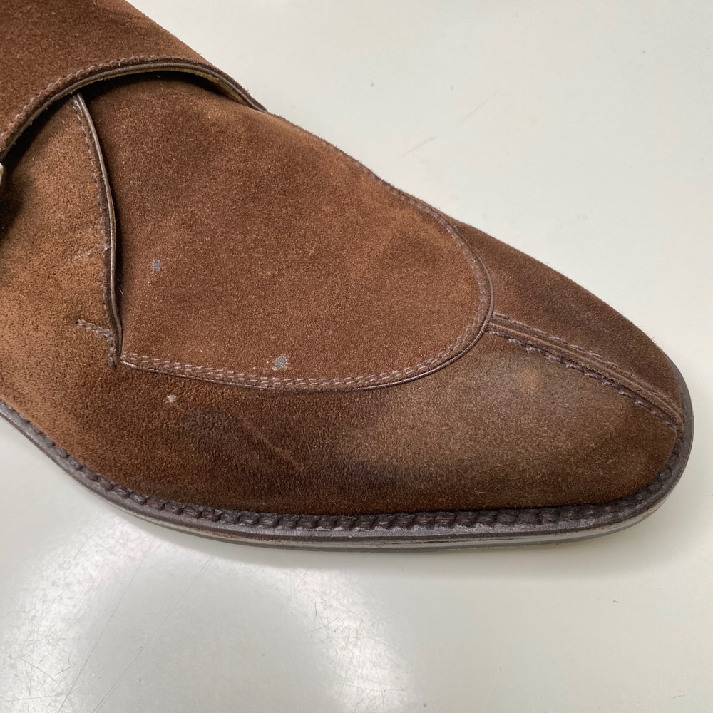 Gravati Split Toe Monk Strap Suede Dress Shoes Mens 8.5M Brown Leather Italy - Picture 12 of 12